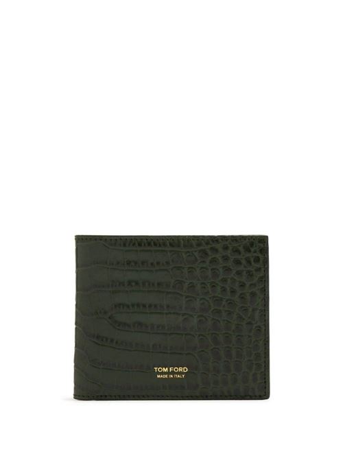 Dark green embossed wallet Tom Ford | Y0228LCL403G1E035